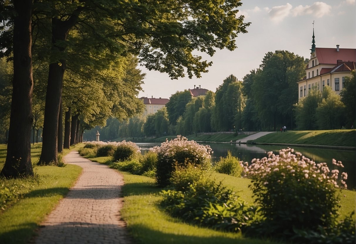 Lush nature and picturesque parks in Zamość, Poland