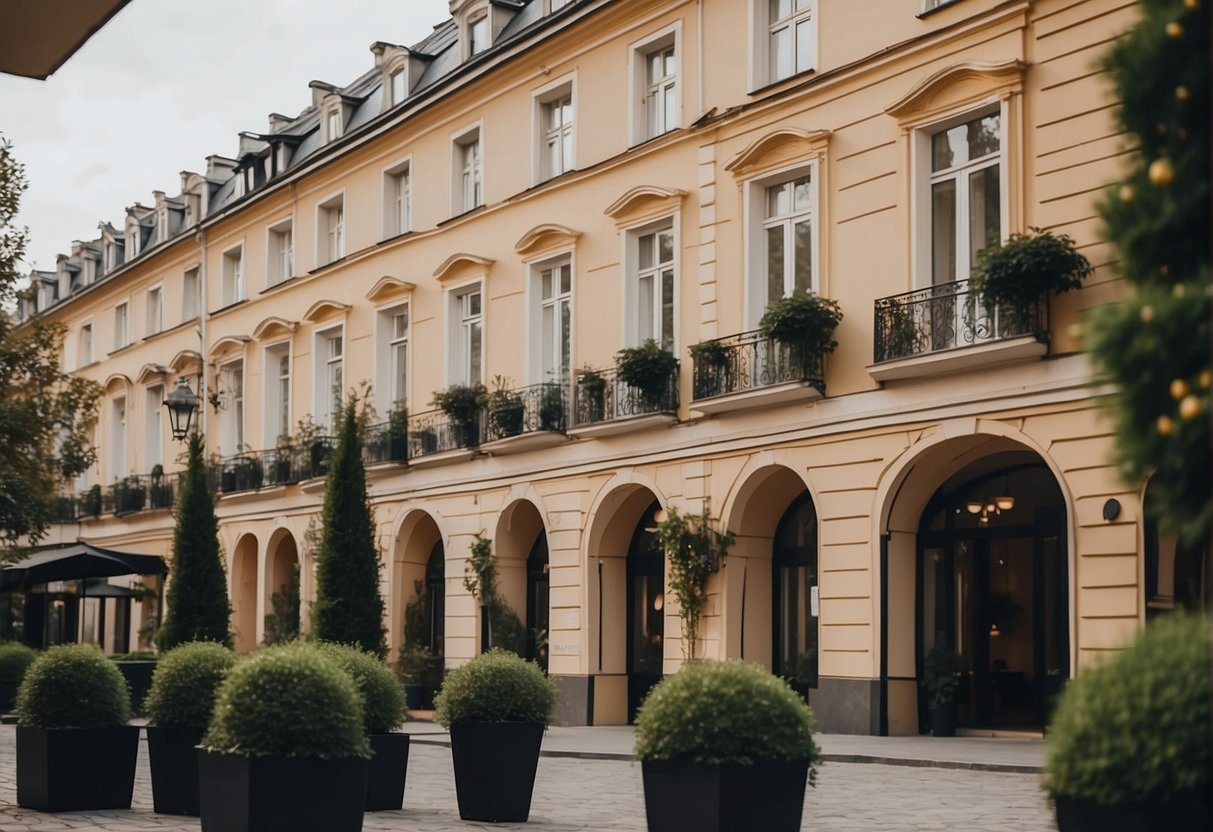 A charming boutique hotel in Warsaw, with elegant architecture and a cozy courtyard